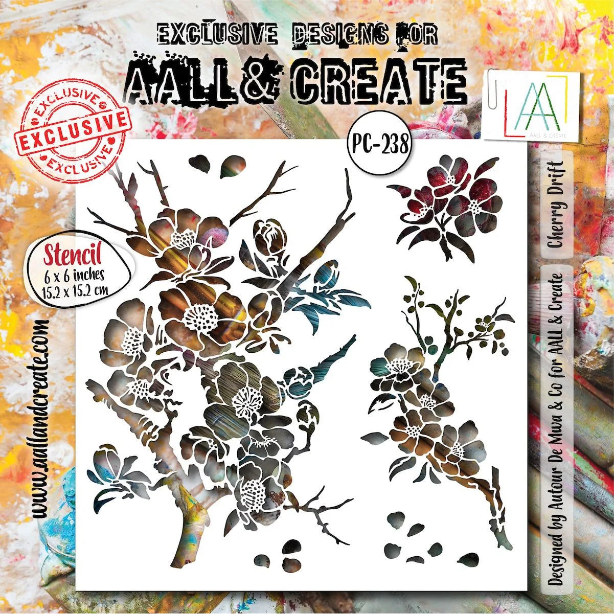 AALL & CREATE - 6X6  Stencil  - Cherry Drift # PC - 238