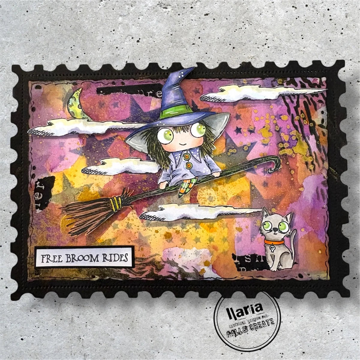 AALL & CREATE - A7 Stamps - Free Broom Rides  #1298