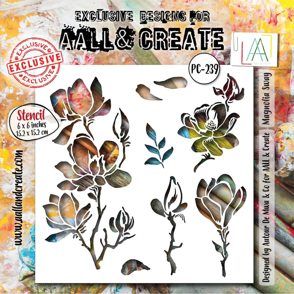 AALL & CREATE - 6X6  Stencil  - Magnolia Sway # PC - 239