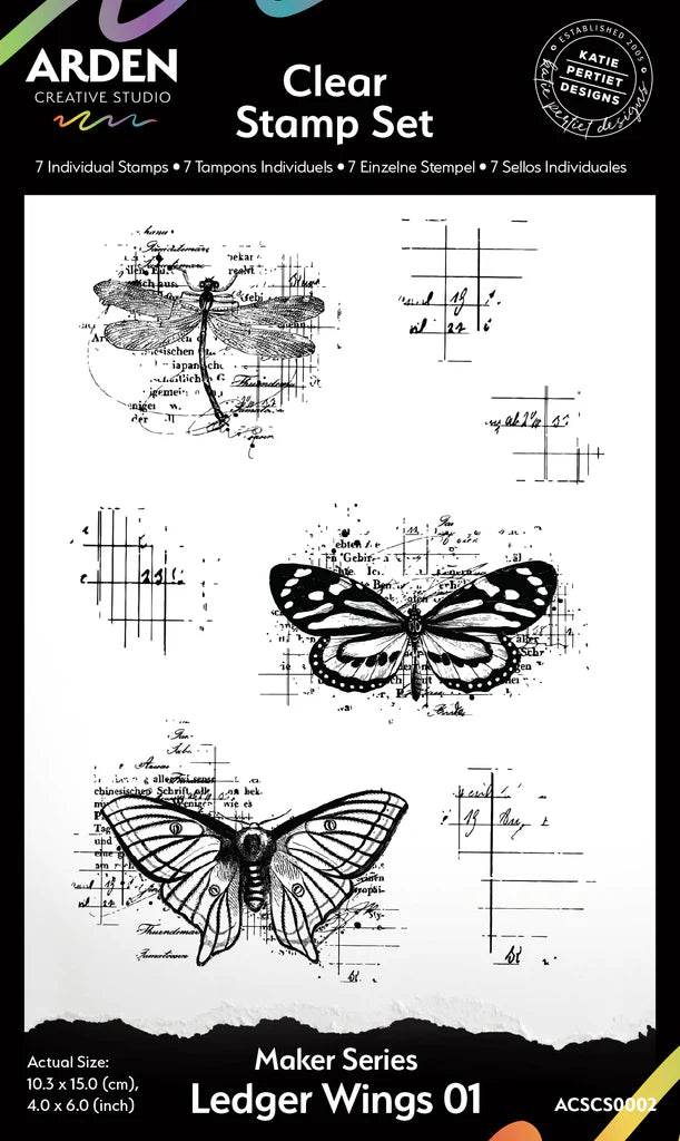 Arden Creative - Hidden Creek Clear Stamp Set - Ledger Wings