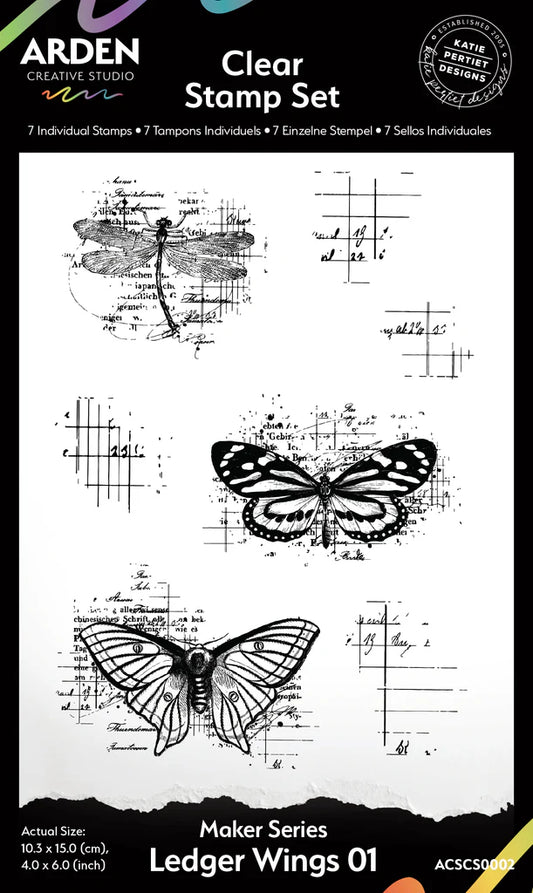 Arden Creative - Hidden Creek Clear Stamp Set - Ledger Wings