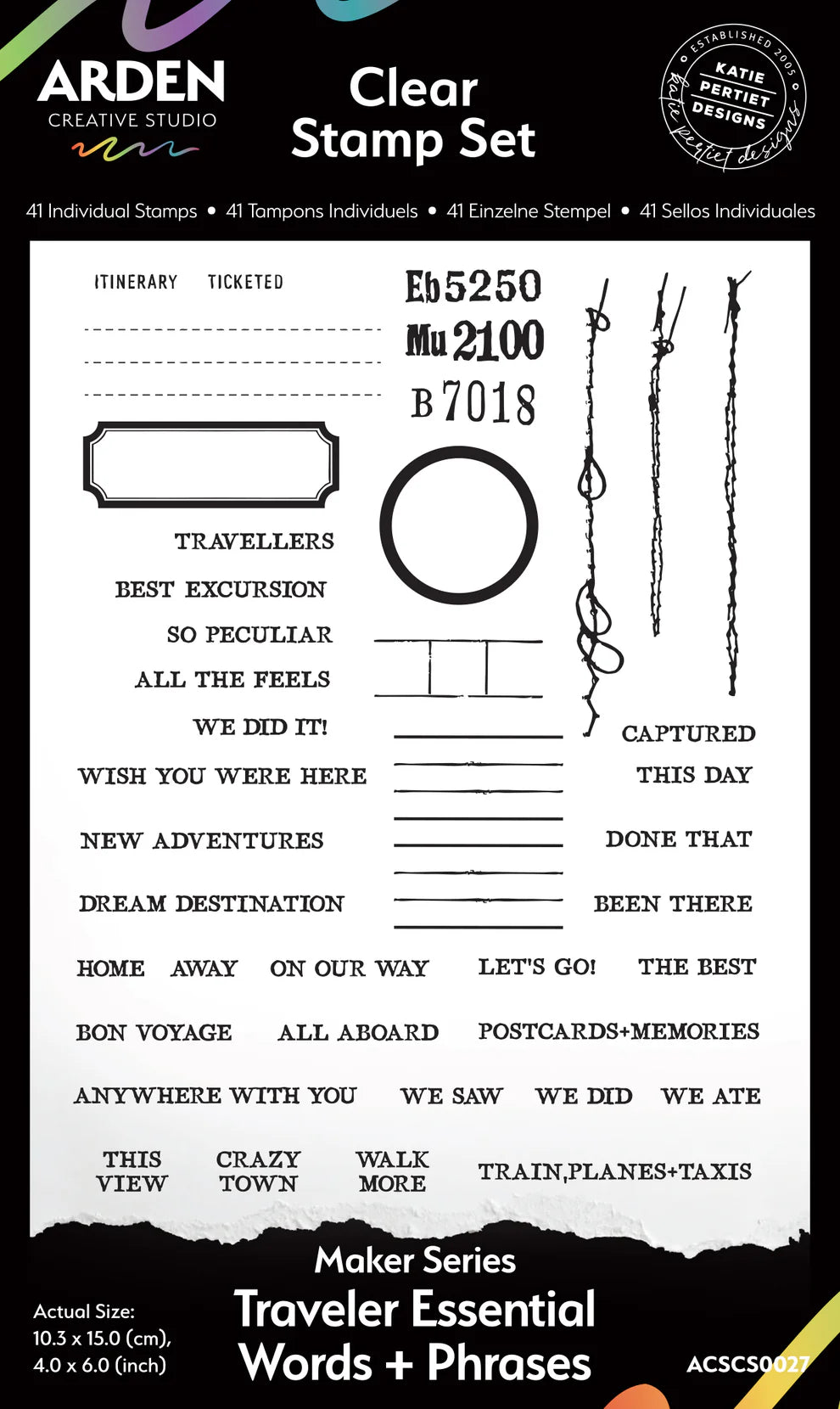Arden Creative - Clear Stamp Set Makers Series Traveler Essentials Words + Phrases