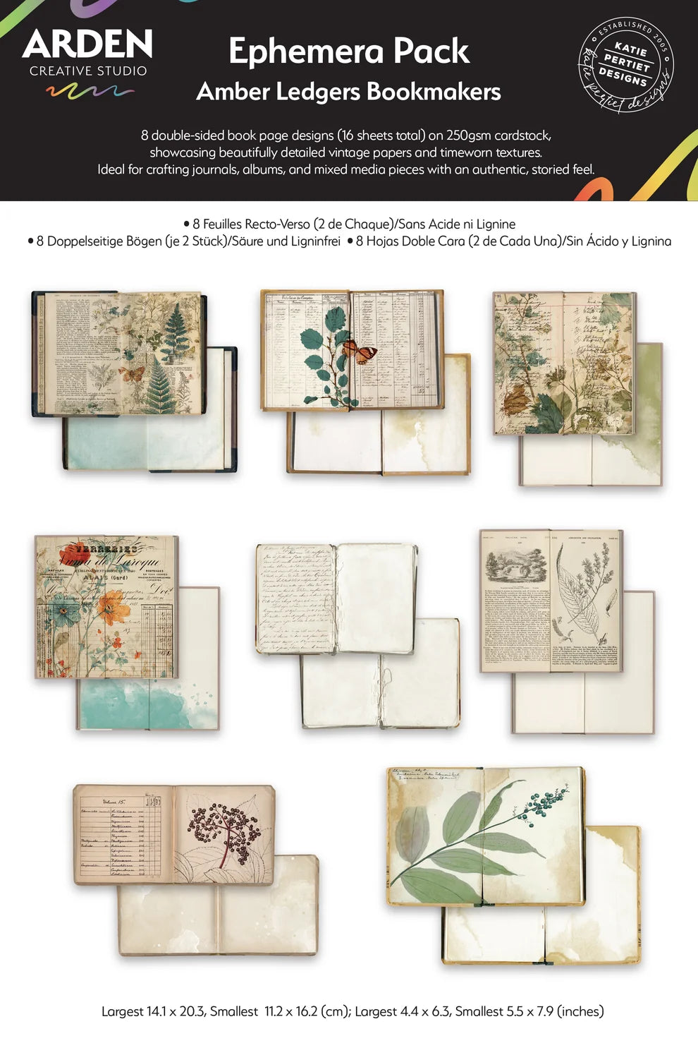 Arden Creative Studio -  Ephemera Pack - Amber Ledgers Bookmakers
