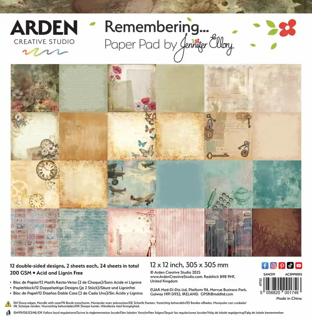 Arden Creative - Remembering Paper Pad 12x12