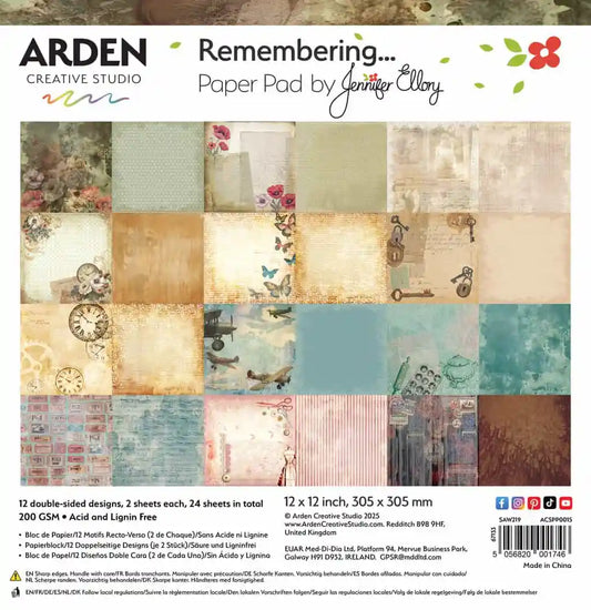 Arden Creative - Remembering Paper Pad 12x12