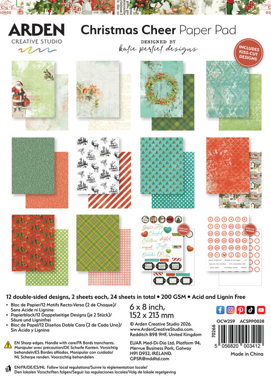 Arden Creative  Christmas Cheer 6" x 8'' Paper Pad