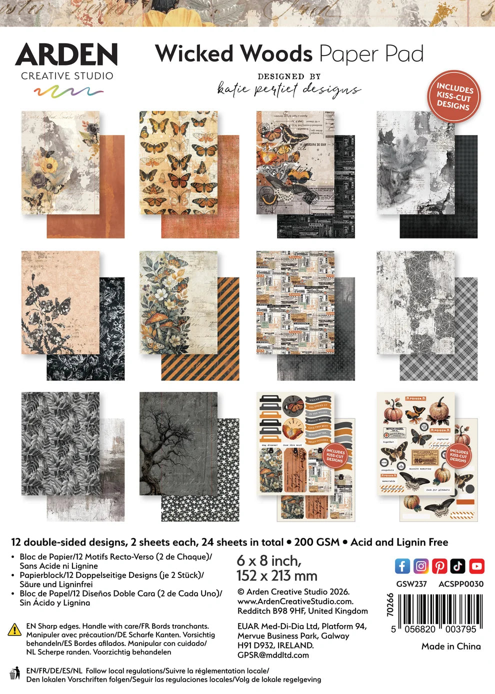 Arden Creative  Wicked Woods 6" x 8'' Paper Pad