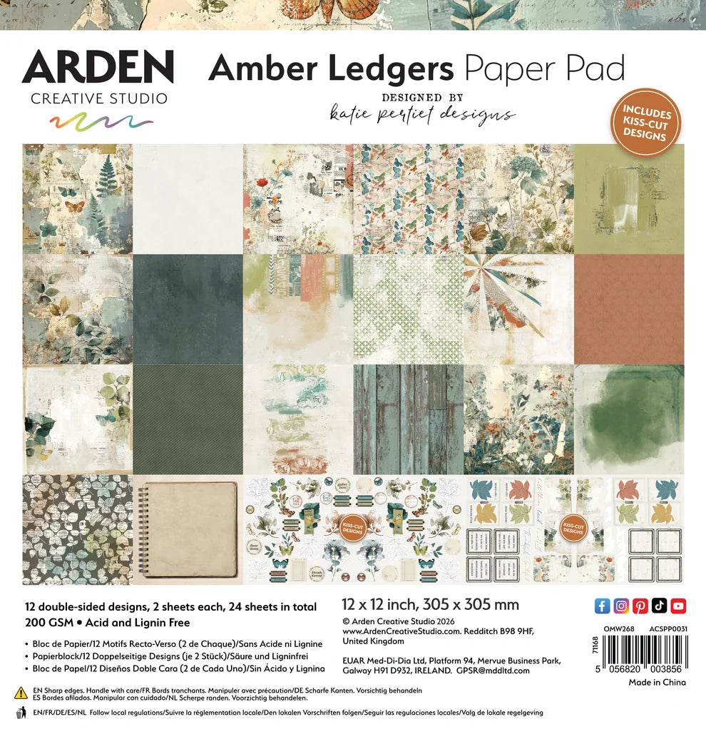 Arden Creative - Amber Ledgers Paper Pad 12x12