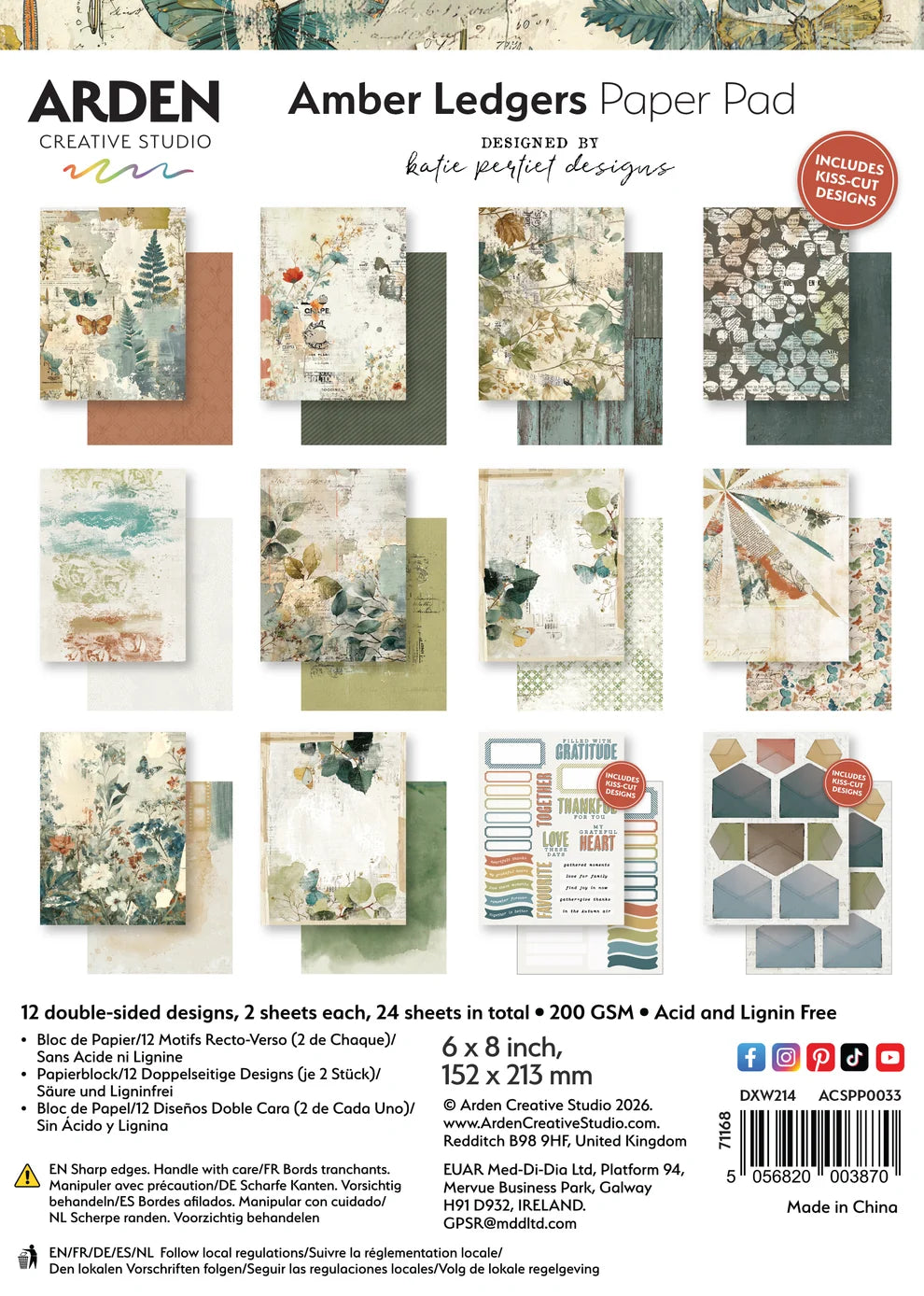 Arden Creative  Amber Ledgers 6" x 8'' Paper Pad