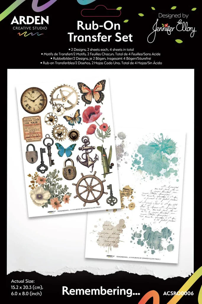 Arden Creative - Remembering... Rub On Transfer Set