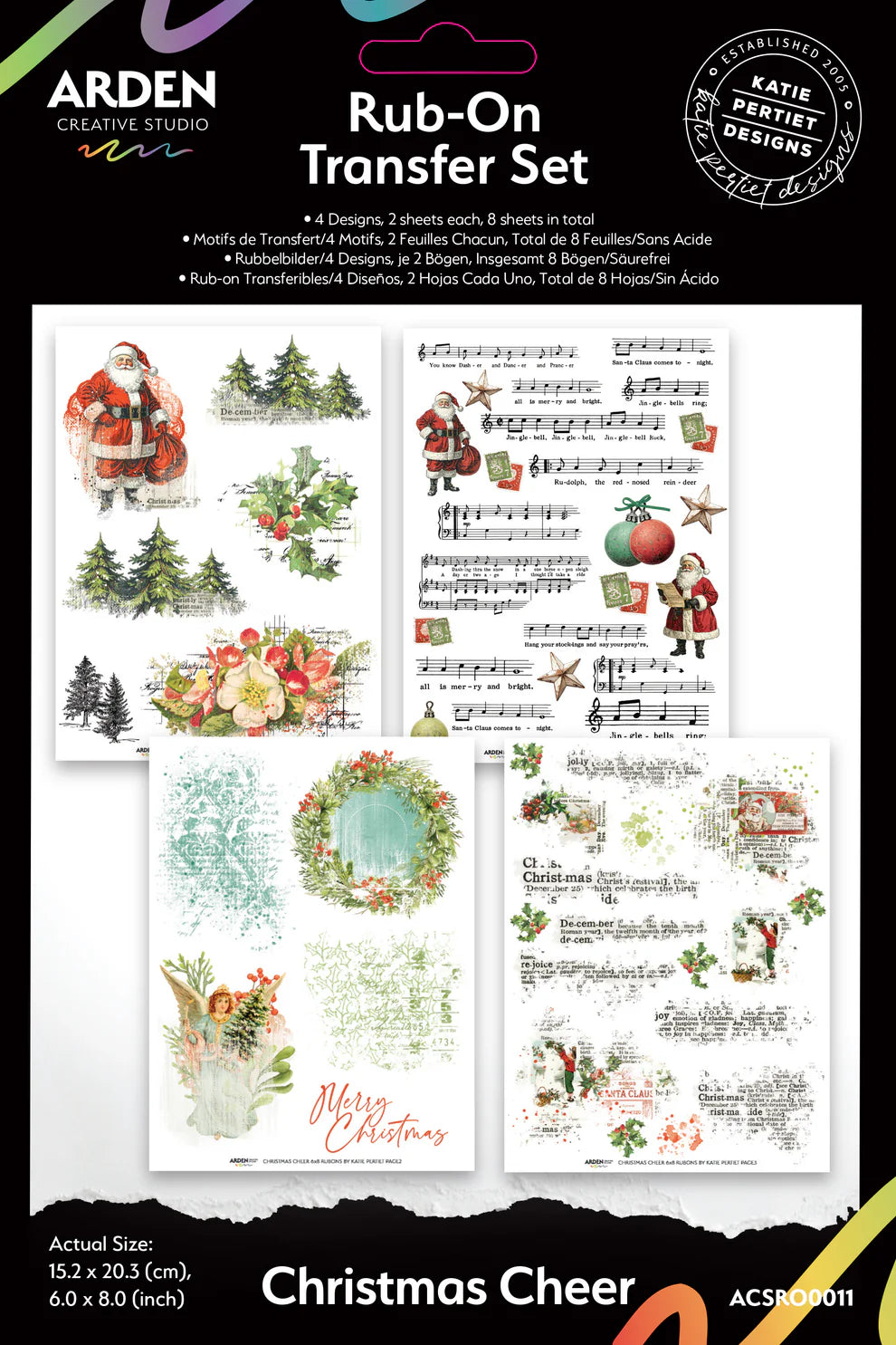 Arden Creative - Christmas Cheer  Rub On Transfer Set