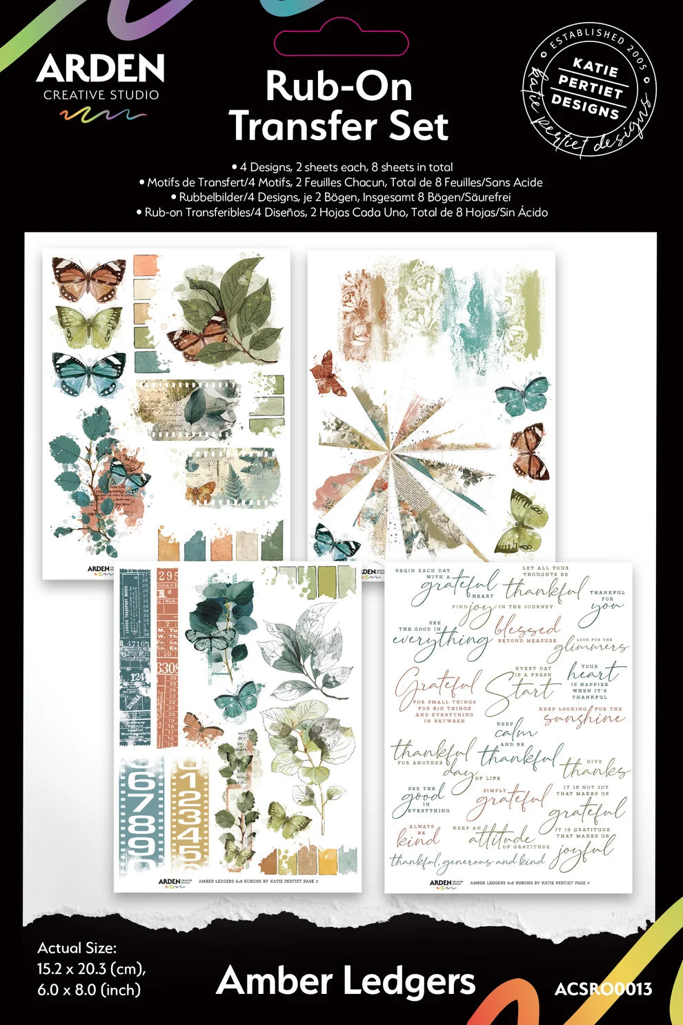 Arden Creative - Amber Ledgers Rub On Transfer Set