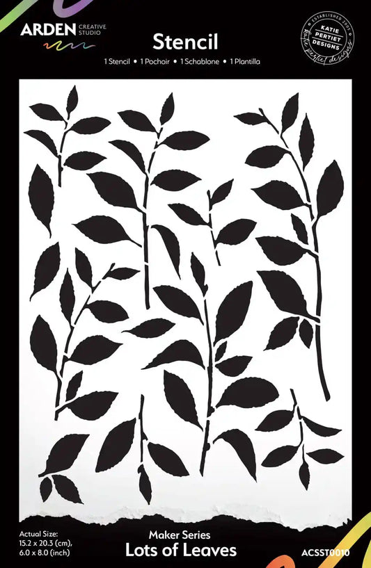 Arden Creative Studios- Makers Series Stencil - Lots Of Leaves