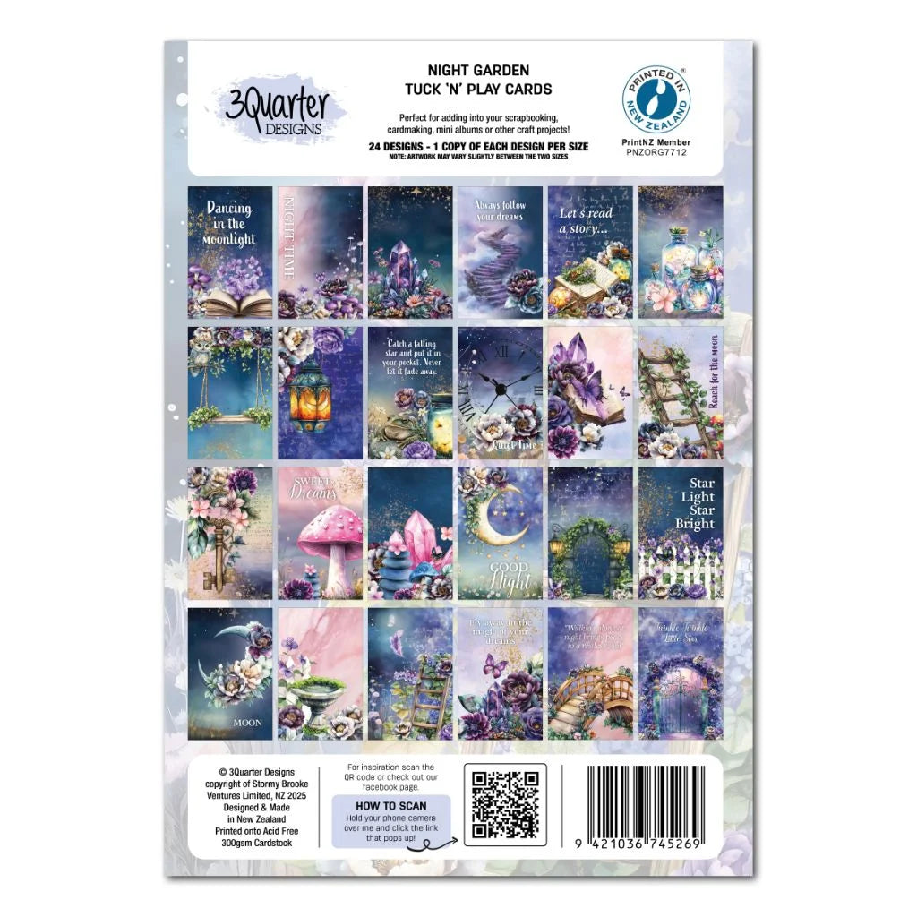 3 Quarter Designs -Night Garden Tuck 'n' Play Cards