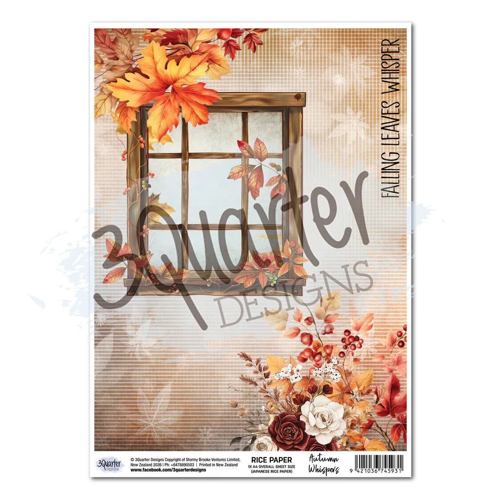 3 Quarter Designs - Rice Paper  - Whispers Autumn