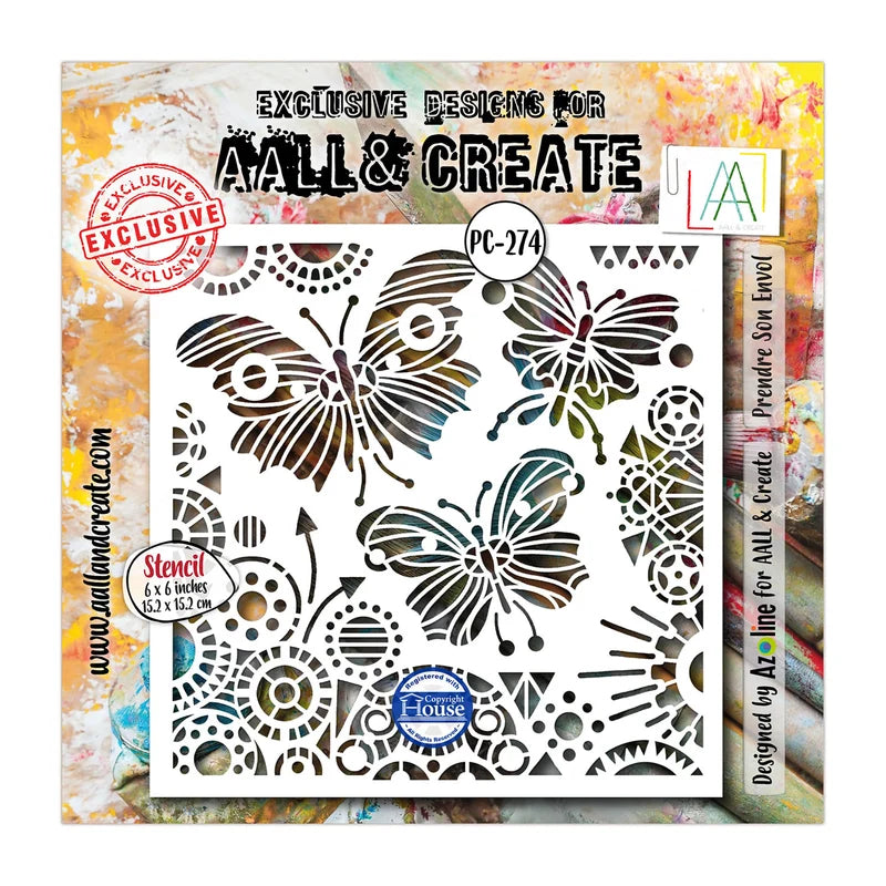 AALL & CREATE - 6X6  Stencil  - Prendre son Envol   #PC-274