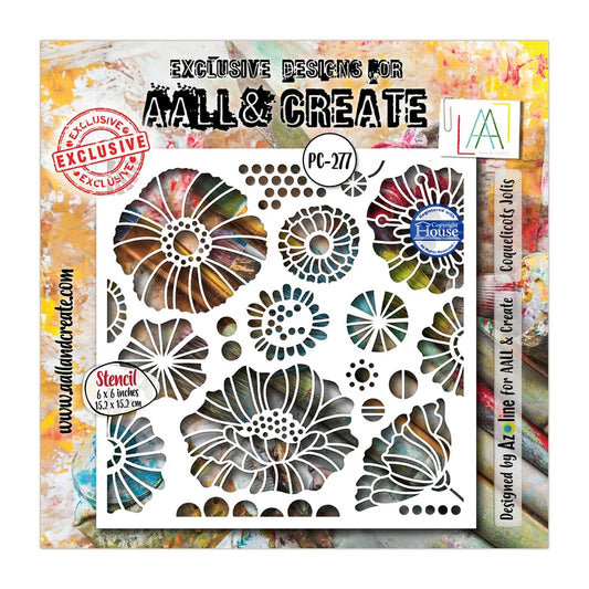 AALL & CREATE - 6X6  Stencil  - Coquelicots Jolis #PC-277