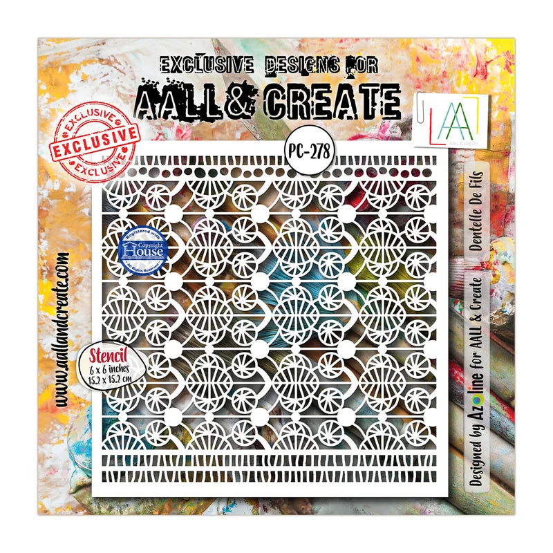 AALL &amp; CREATE - 6X6 &nbsp;Stencil &nbsp;- Dantelle De Filss #PC-278