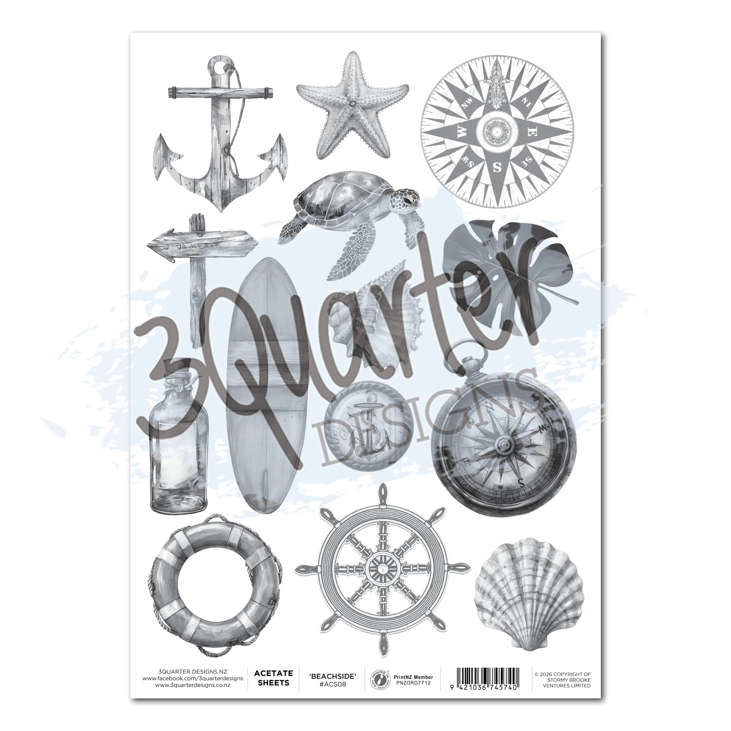3 Quarter Designs - Acetate Sheet -Beachside Life