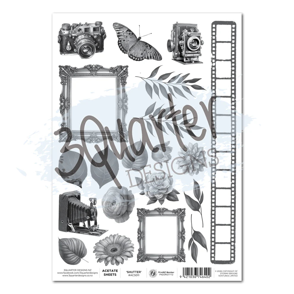 3 Quarter Designs - Acetate Sheet - Shutter Glam