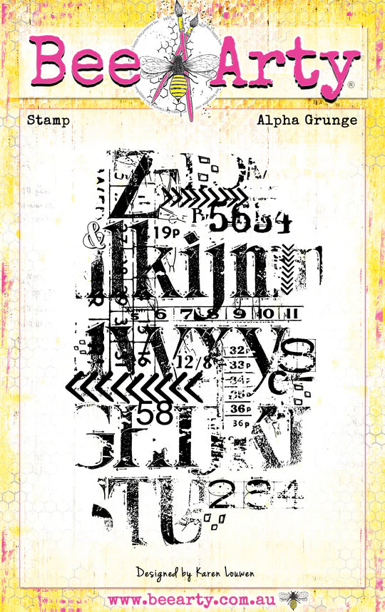 Bee Arty  -Alpha Grunge Acrylic Stamp - Addicted To Grunge