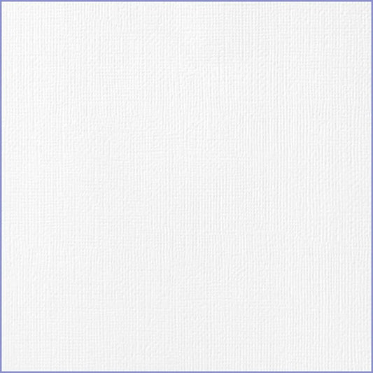 12 x 12 Textured Card - Canvas - White 216 gsm (Single Sheet)