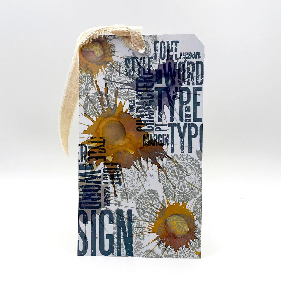 Cosmic Shimmer - Andy Skinner & Pre Cut Mounted Stamp - & Distressed Mandala