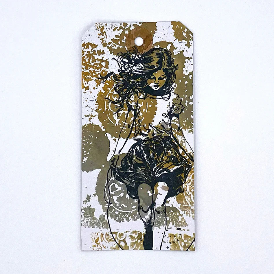 Cosmic Shimmer - Andy Skinner & Pre Cut Mounted Stamp - & Distressed Mandala