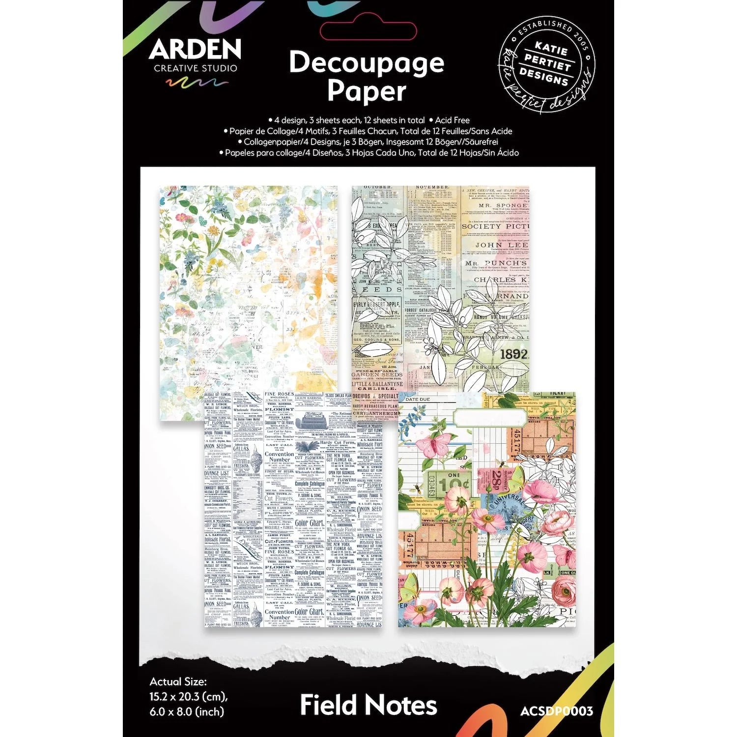 Arden Creative Studio -  Field Notes  - Decoupage Paper