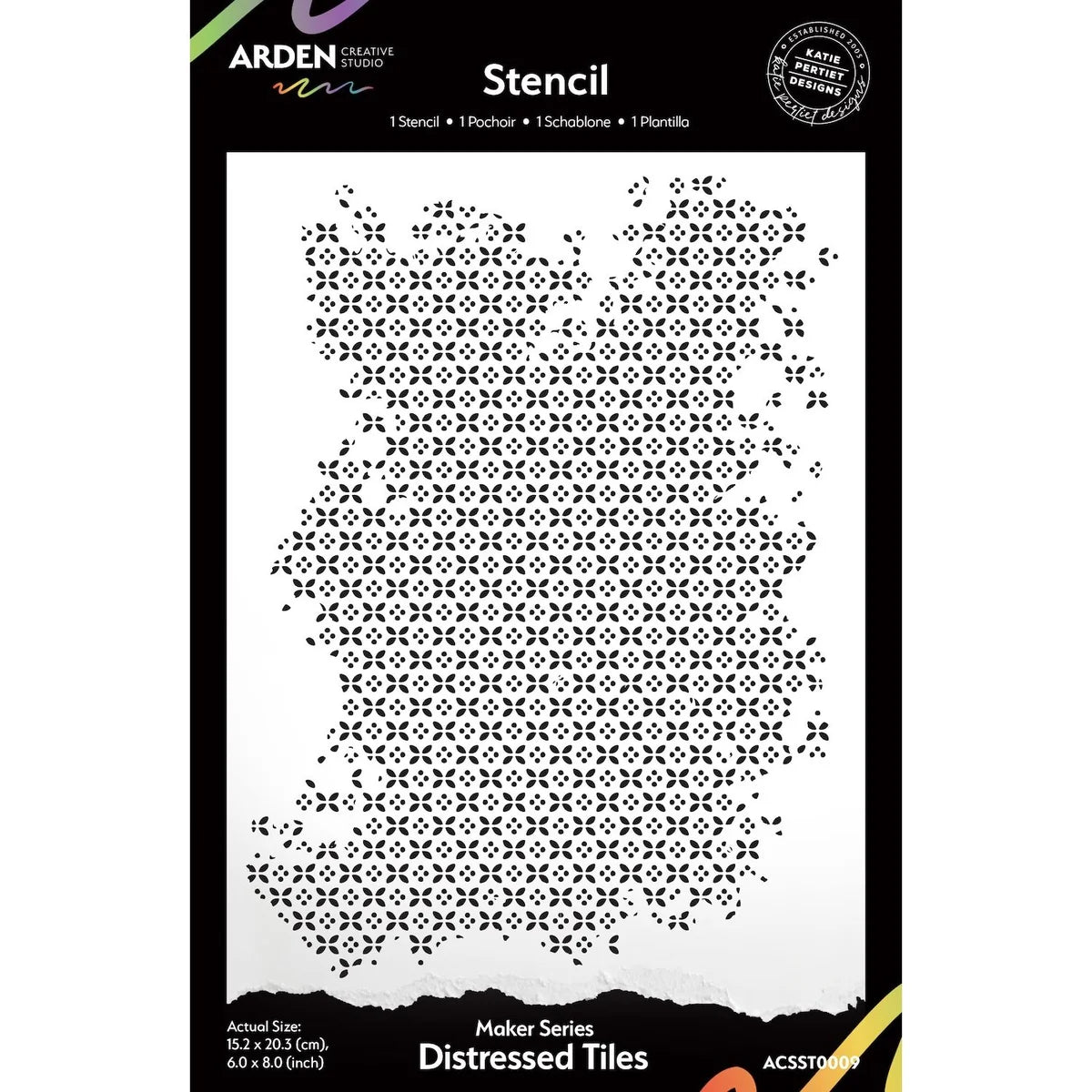 Arden Creative - Hidden Creek Stencil - Distressed Tiles