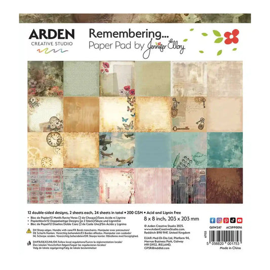 Arden Creative - Remembering...Paper Pad 8x8