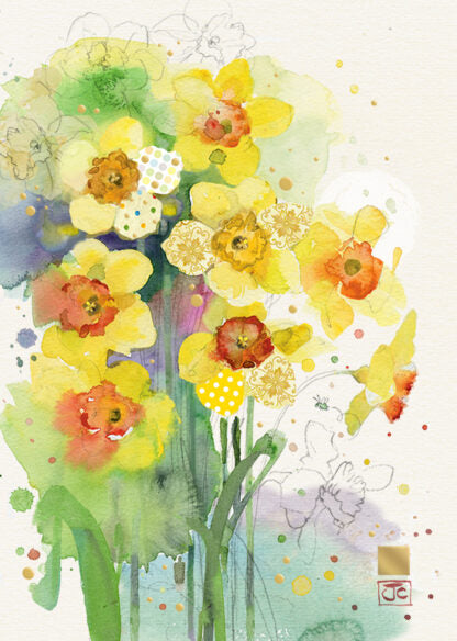 Bug Art Luxury Greeting Cards - Daffodils