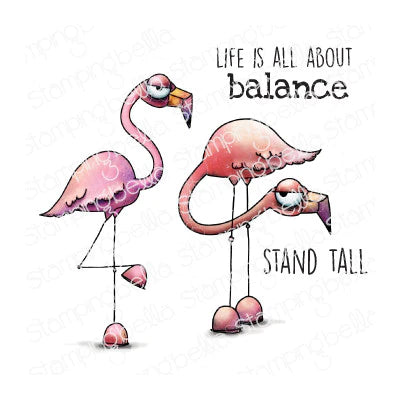 Stamping Bella -  Cling Stamps - Oddball Flamingos