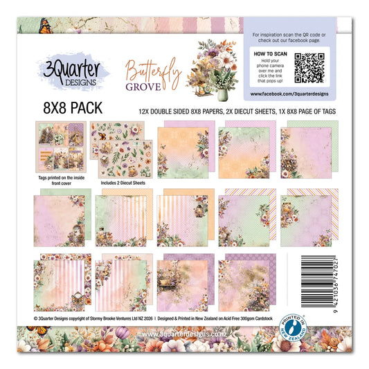 3 Quarter Designs - Butterfly Grove Collection 8x8 Pack