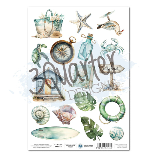 3 Quarter Designs -  Sticker Sheet  - Beachside
