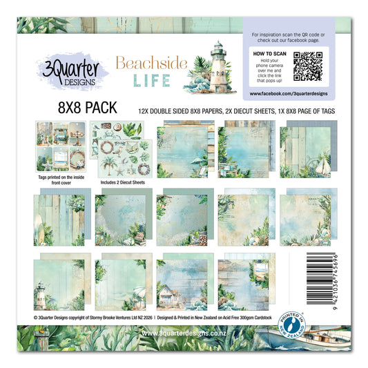 3 Quarter Designs - Beachside Life  Collection 8x8 Pack