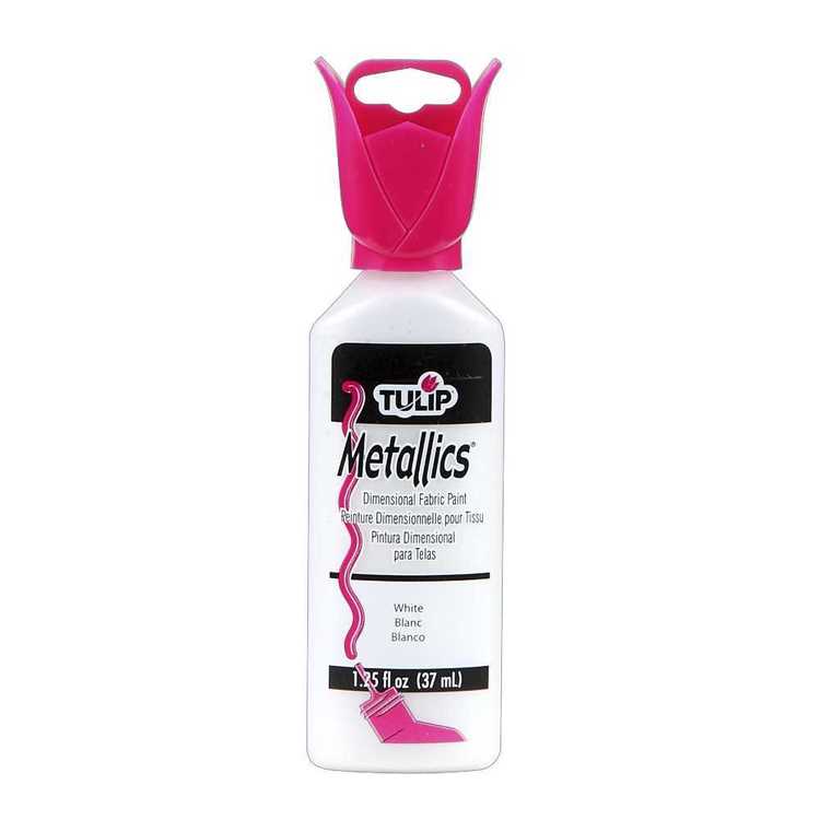 Tulip - Puffy Dimensional Fabric Paint -  Metallics White