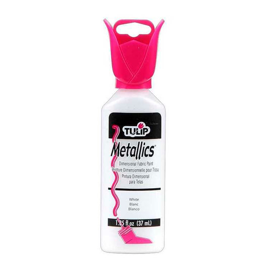 Tulip - Puffy Dimensional Fabric Paint -  Metallics White