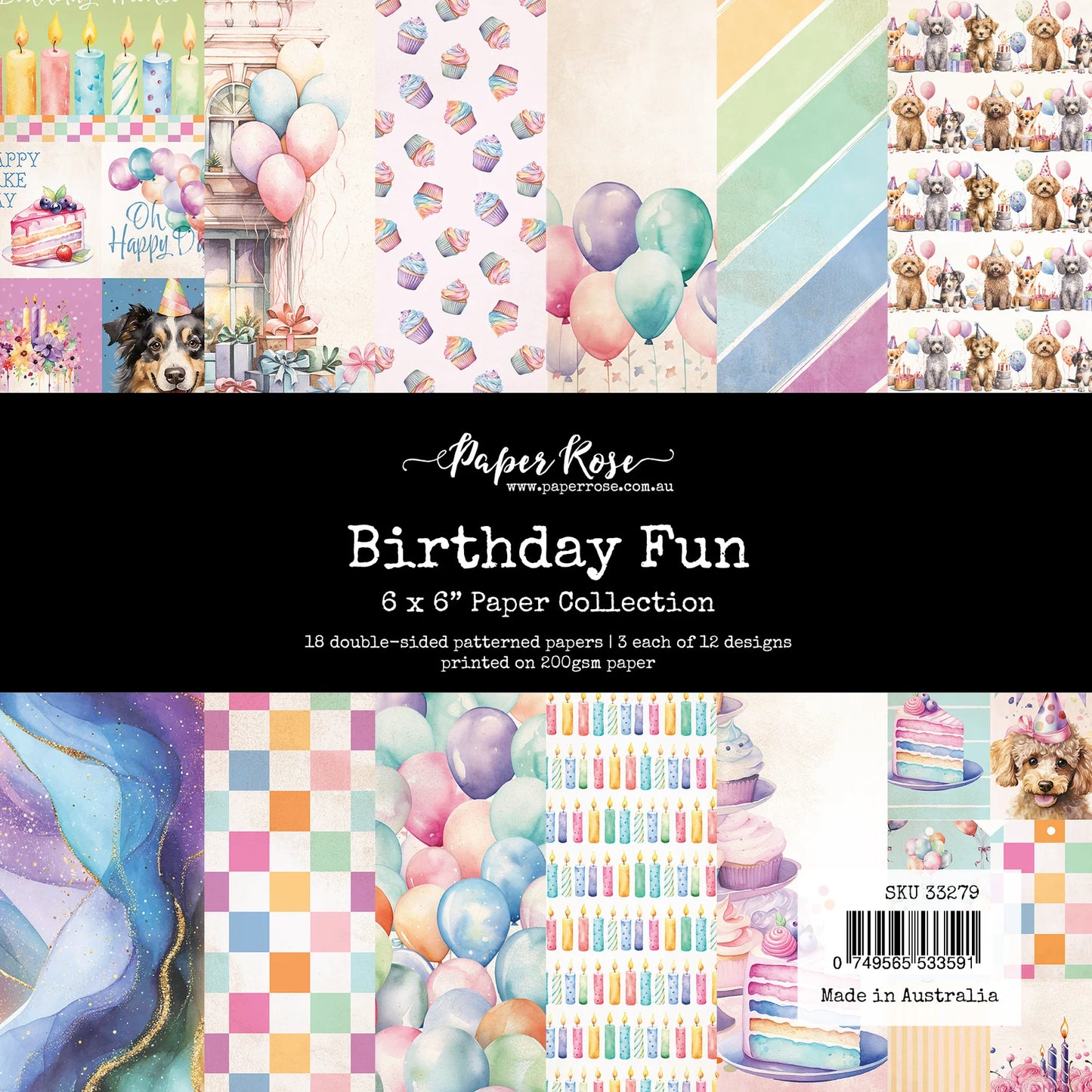 Paper Rose - Birthday Fun 6'x6' Paper Collection