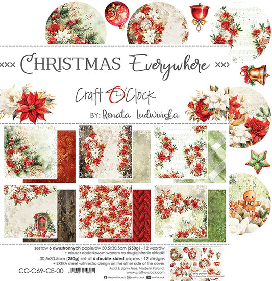 Craft O'Clock -  Christmas Everywhere  12"x12" Paper Collection Pack