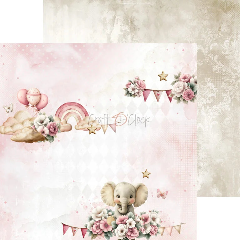 Craft O'Clock - Baby Girl Universe 8"x 8" Mix Paper Collection Pack Mix