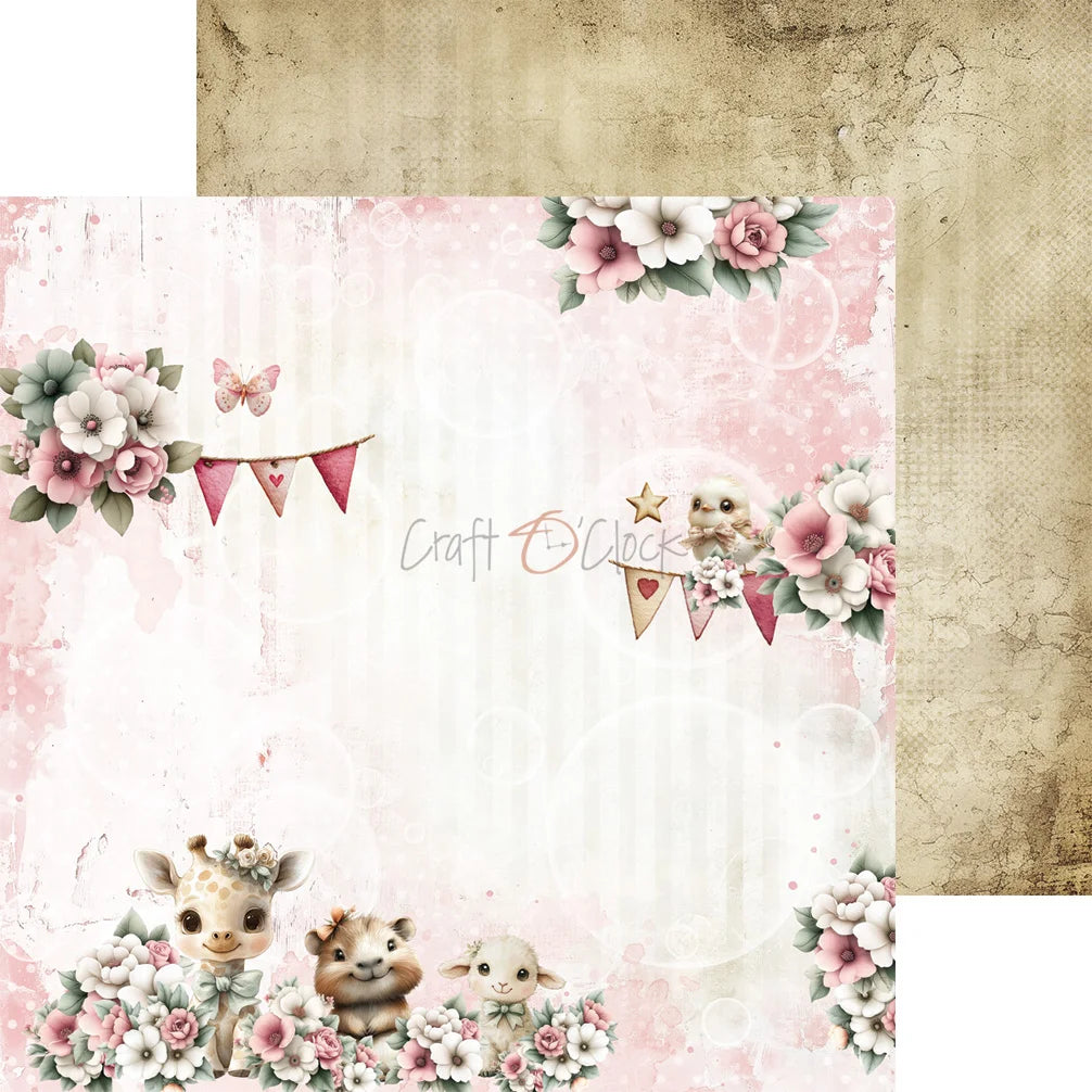 Craft O'Clock - Baby Girl Universe 8"x 8" Mix Paper Collection Pack Mix