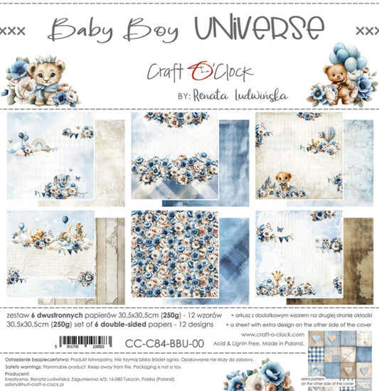 Craft O'Clock -  Baby Boy Universe 12"x12" Paper Collection Pack