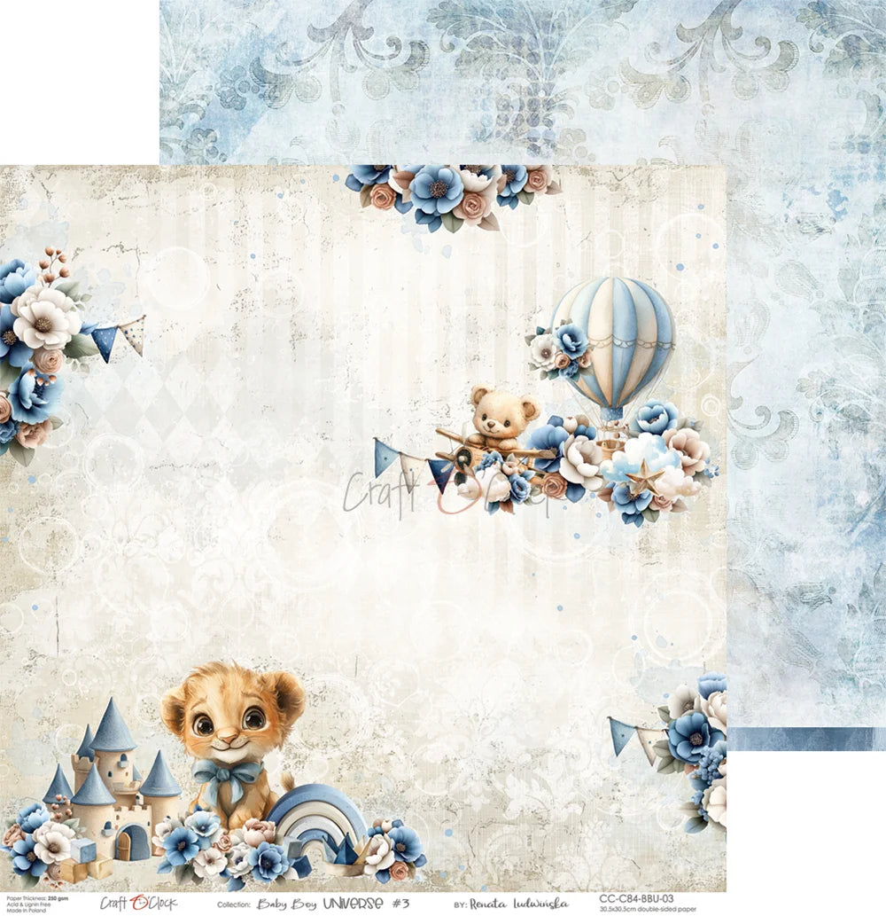Craft O'Clock -  Baby Boy Universe 12"x12" Paper Collection Pack