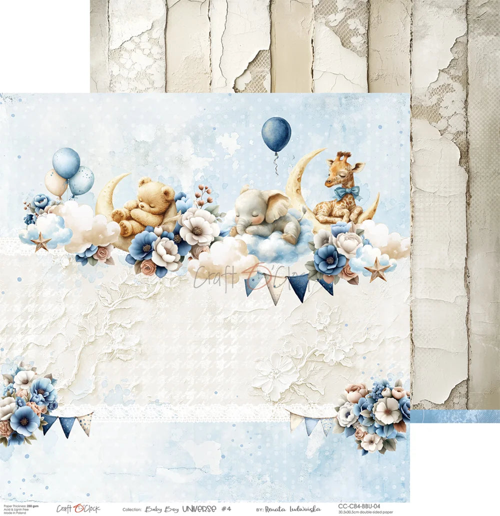 Craft O'Clock -  Baby Boy Universe 12"x12" Paper Collection Pack