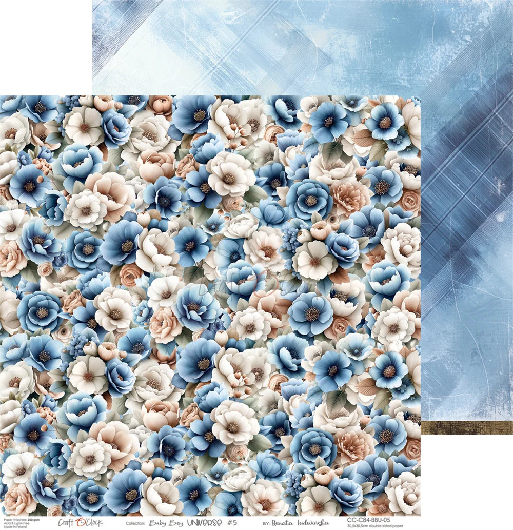 Craft O'Clock -  Baby Boy Universe 12"x12" Paper Collection Pack