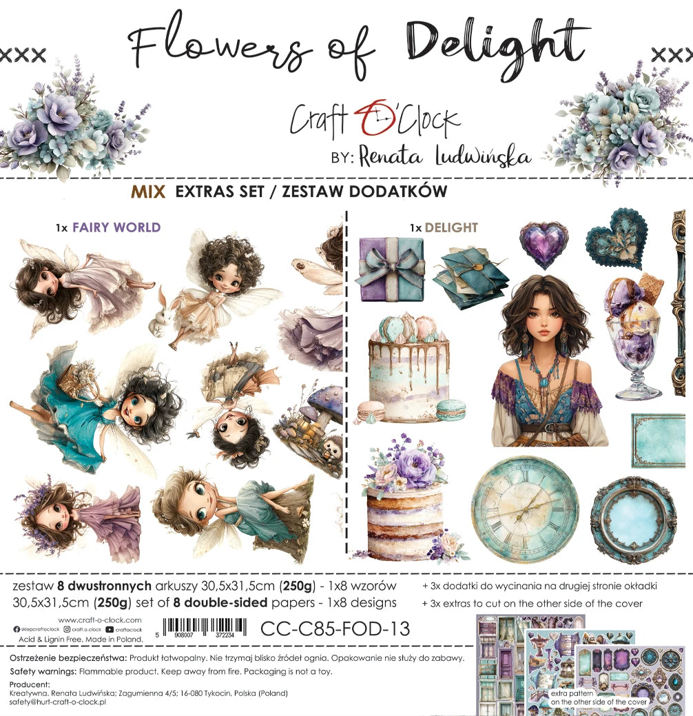 Craft O'Clock - Flowers Of Delight Extras Set 3 Mix