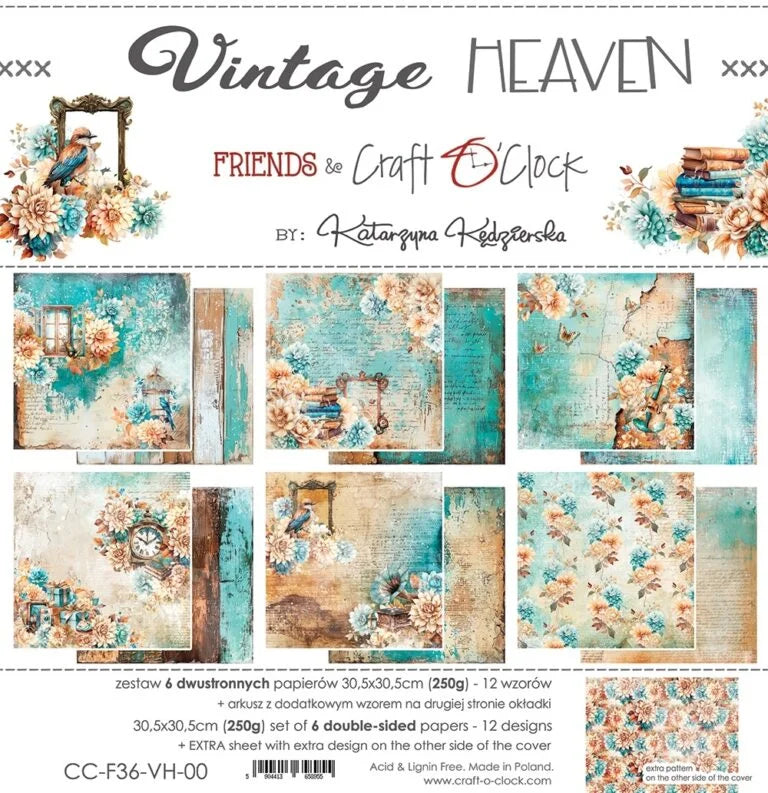 Craft O'Clock -  Vintage Heaven 12"x12" Paper Collection Pack