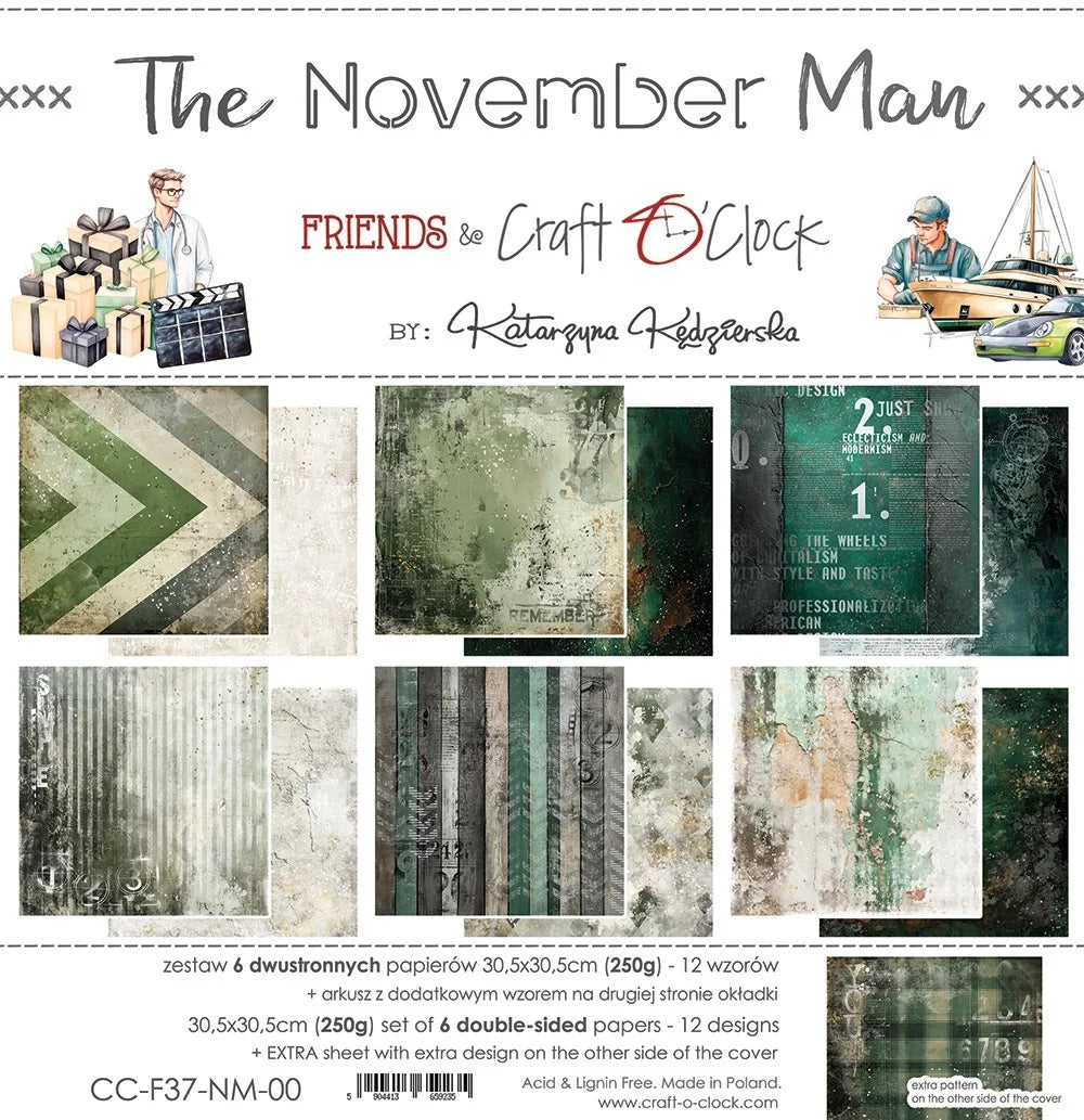 Craft O'Clock - The November Man 12"x12" Paper Collection Pack