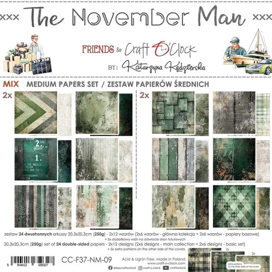 Craft O'Clock -  The November Man 8"x 8" Paper Collection Pack